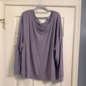 Elegant Off-the-Shoulder Lavender Sweater